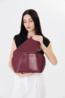 L'ENVOLEE Clutch & Makyaj Çantası Orta Boy — Bordo - Görsel 4